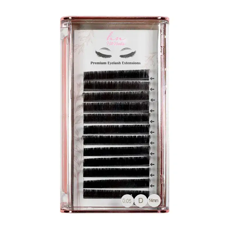 3D/Russian D Lashes 0.05mm x 14mm in Box 12 rows