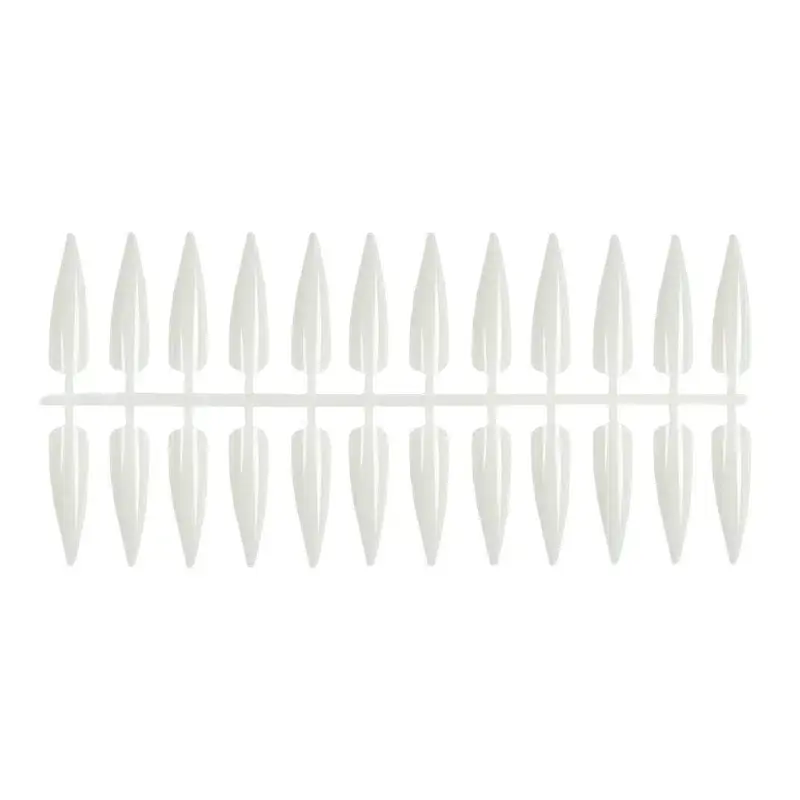 Nail Art Tips "Stiletto" Natural in Strip 120pcs