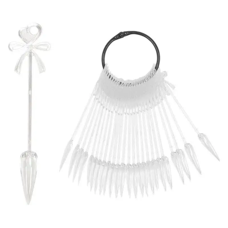 24 Tips Display Ring Stiletto Clear