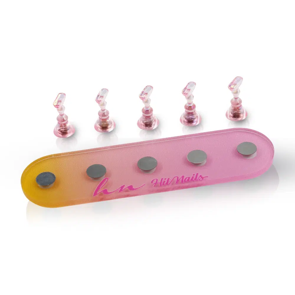 Magnetic Pins for Nail Art with Base - 5 pcs - Unicorn Pink
