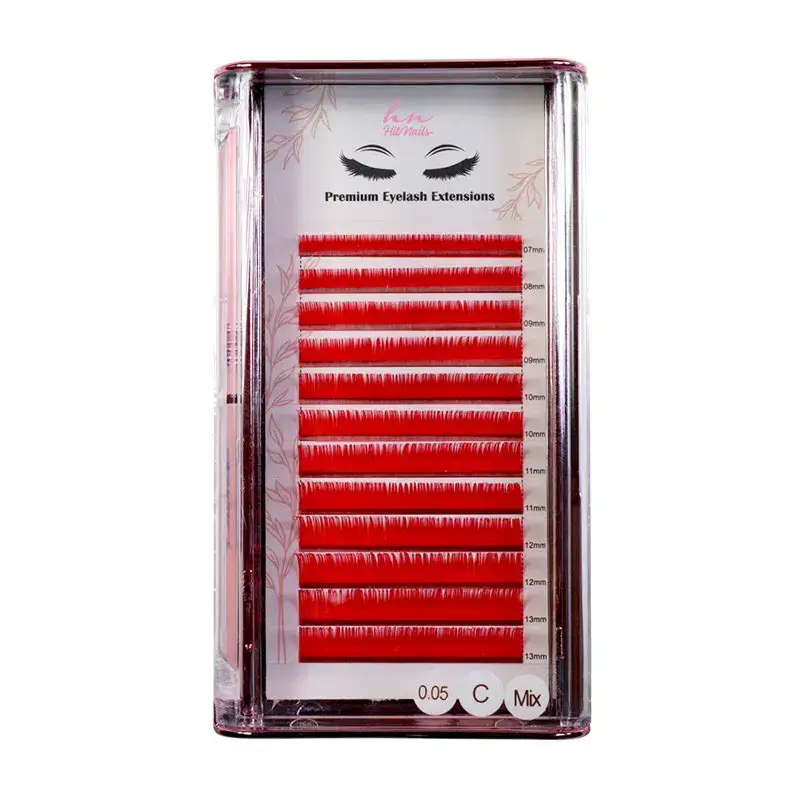 3D/Russian Red C Lashes 0.05mm Mix in Box 12 rows
