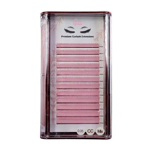 [P.3DCO.008] 3D/Russian Pink CC Lashes 0.05mm Mix in Box 12 rows