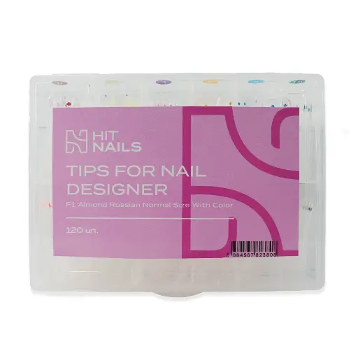 [U.TM.034] Tips F1 Almond Russian Normal Size With Color - 120un.
